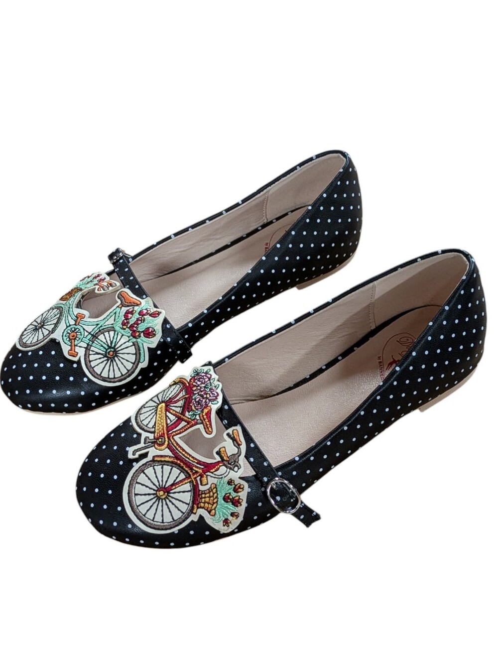 Retro Rockabilly Banned Dancing for Days Bicycle for Two Polka Flats Size 7.5